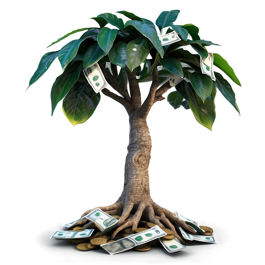 Money Tree With Roots Showing Png Khk31