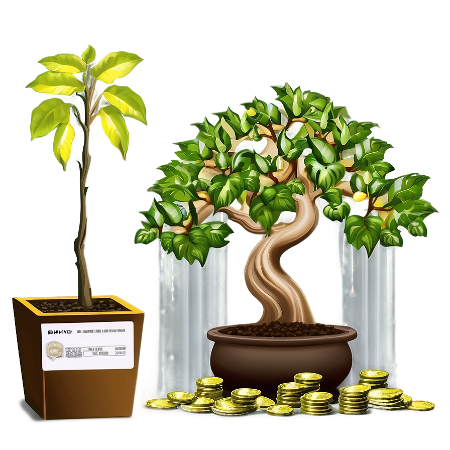 Money Tree With Waterfall Png Muk