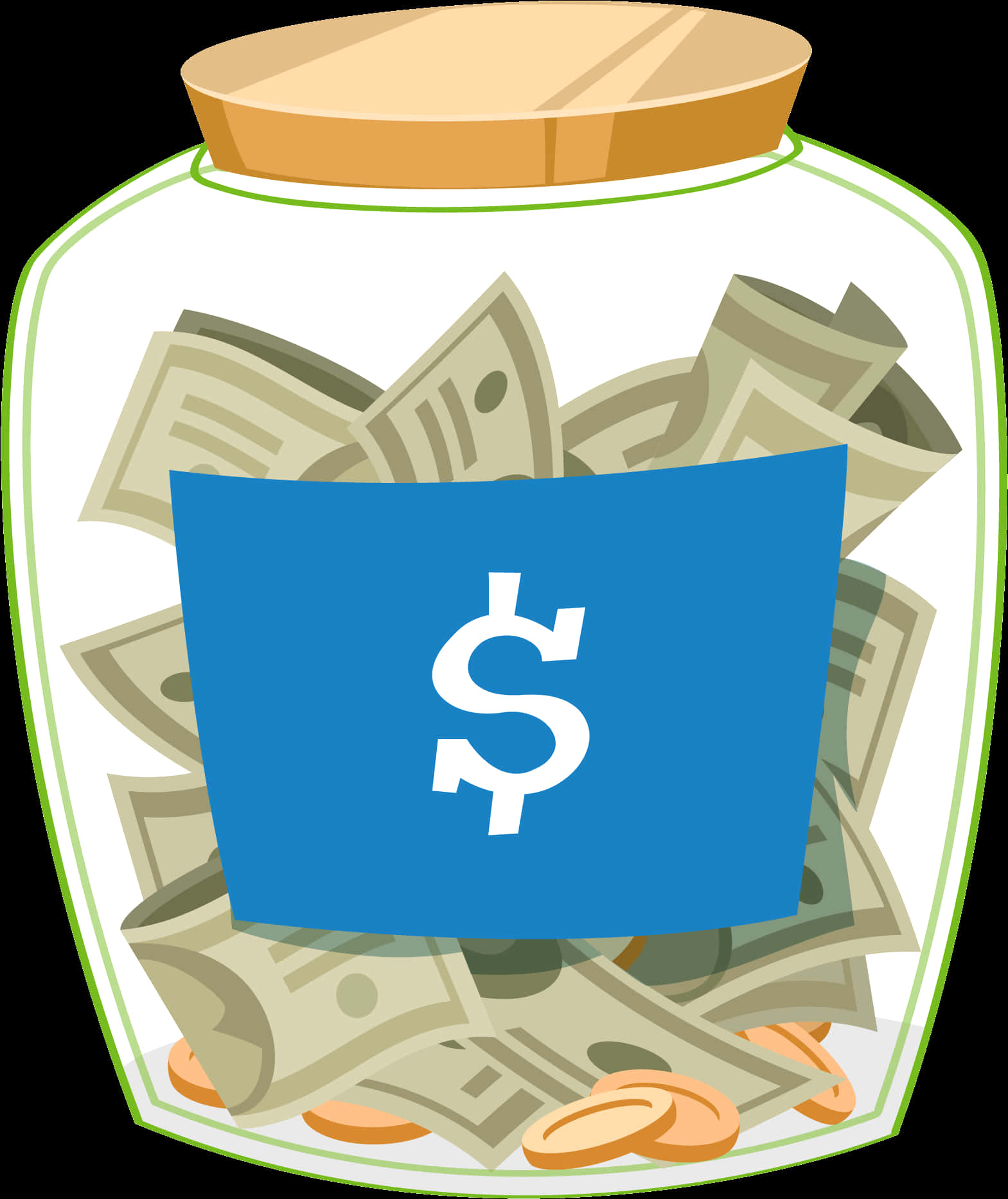 Moneyin Jar Illustration PNG with transparent background