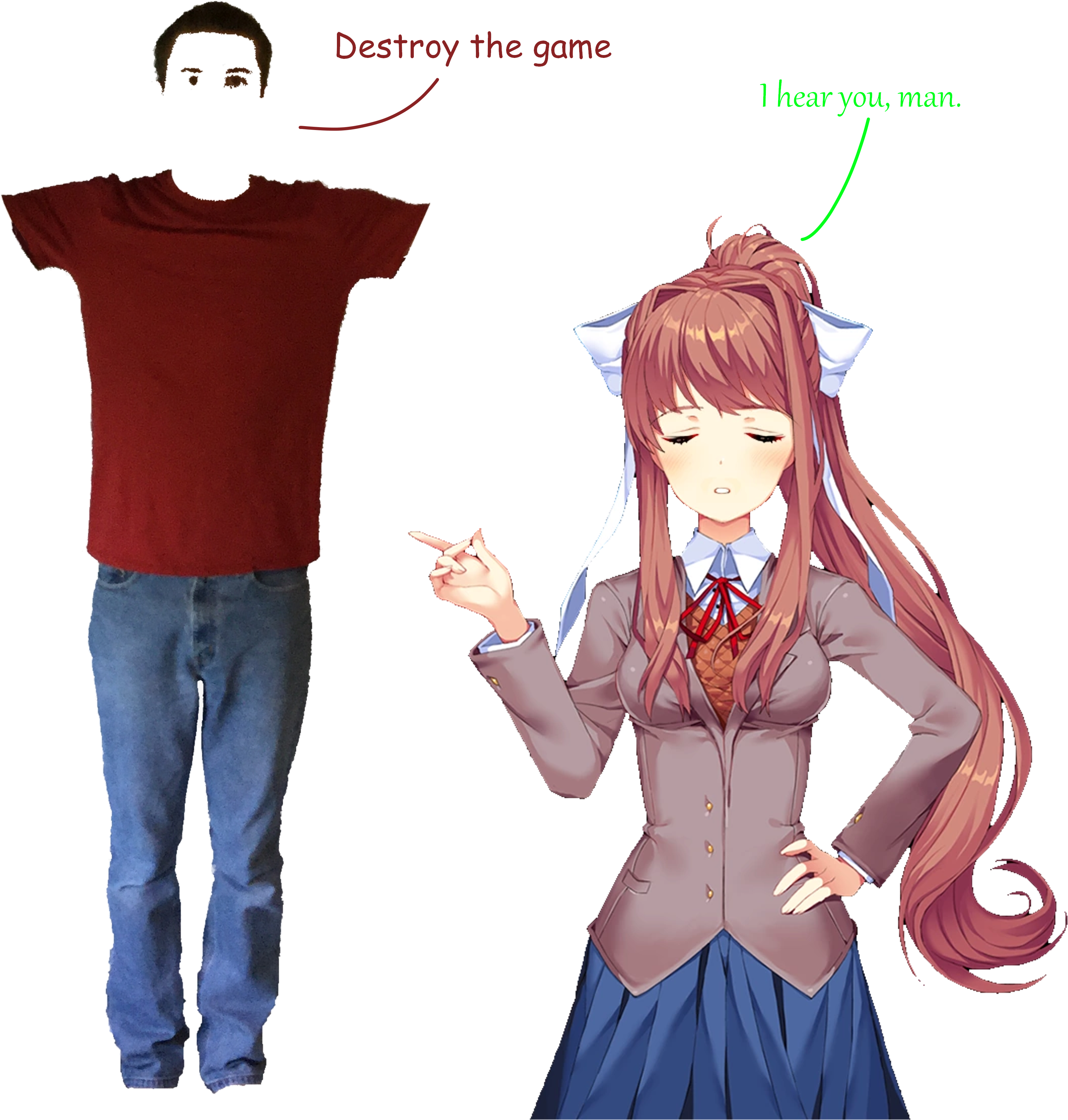 Monika Interacting With Invisible Character D D L C