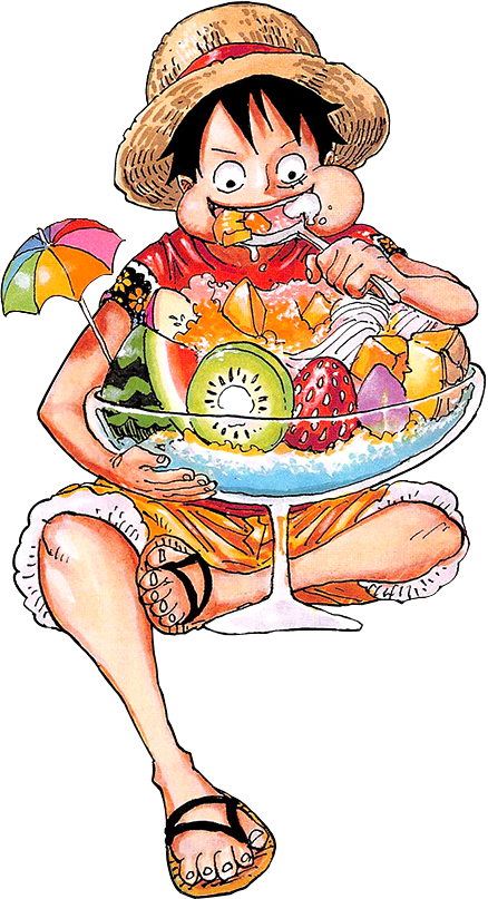 Monkey D Luffy Eating Fruit Salad