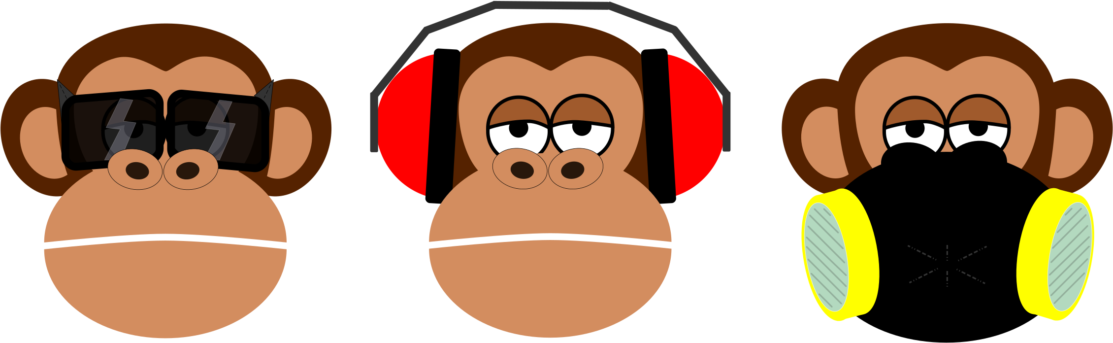 3 Monkeys Clip Arts - Three Wise Monkeys Clipart, HD Png Download PNG with transparent background