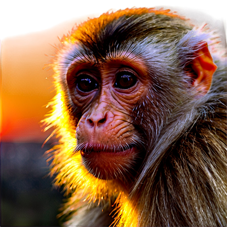 Monkey Face During Sunset Png 2