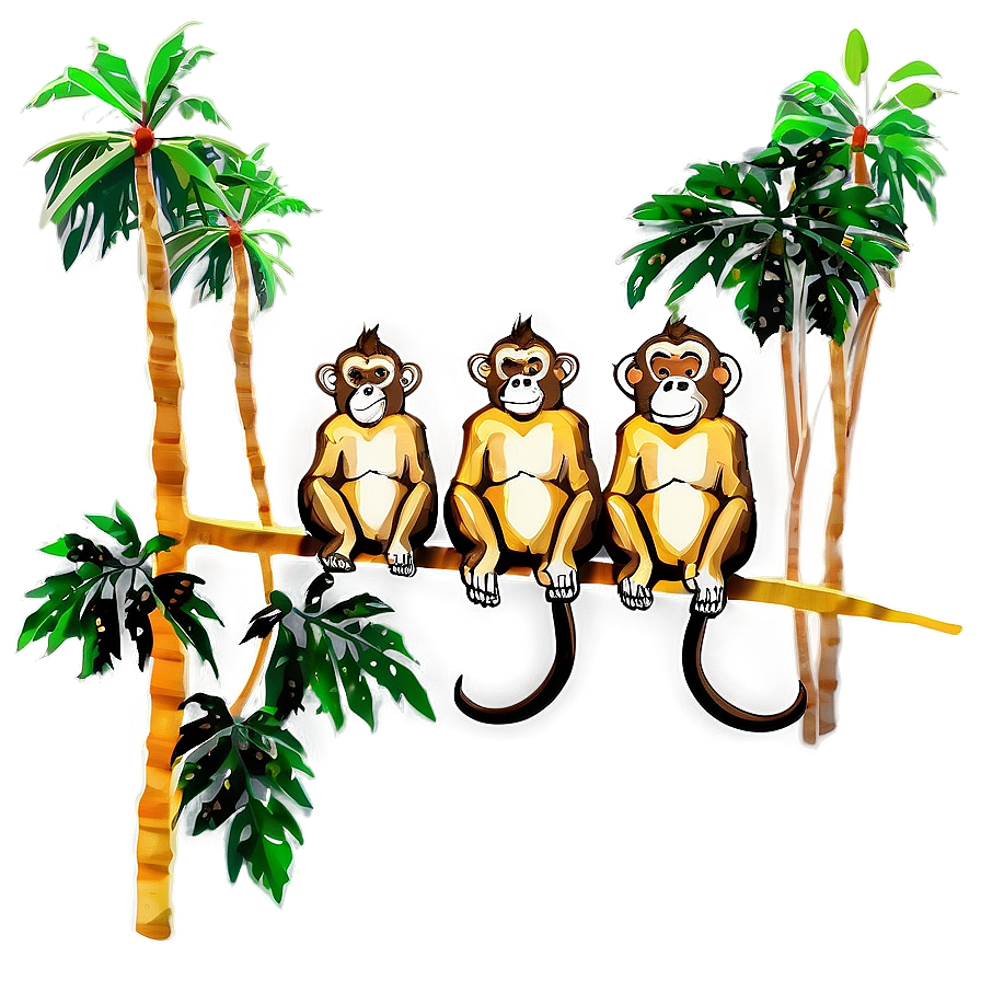 Monkey Family Png 05042024