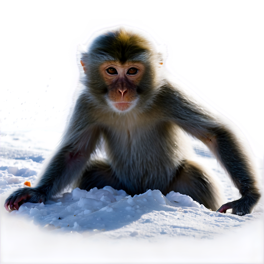 Monkey In Snow Png 05042024