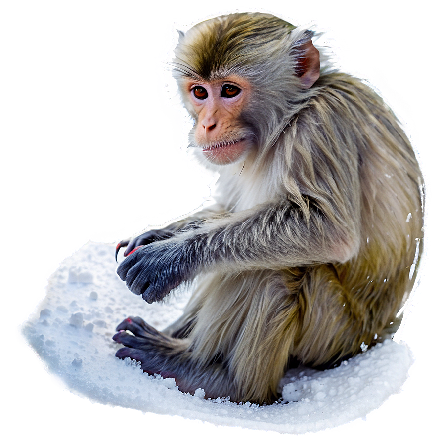 Monkey In Snow Png 05042024