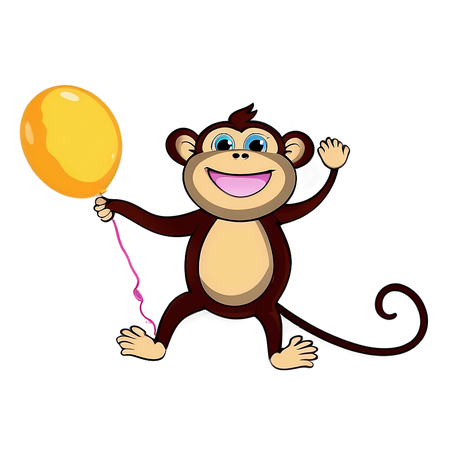 Monkey With Balloon Png 05042024