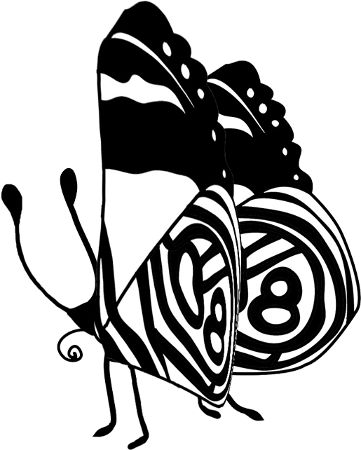 Monochrome_ Abstract_ Butterfly_ Art