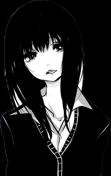 Monochrome_ Anime_ Girl_ Portrait