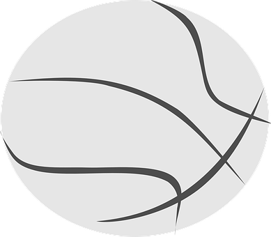 Monochrome Basketball Graphic PNG with transparent background