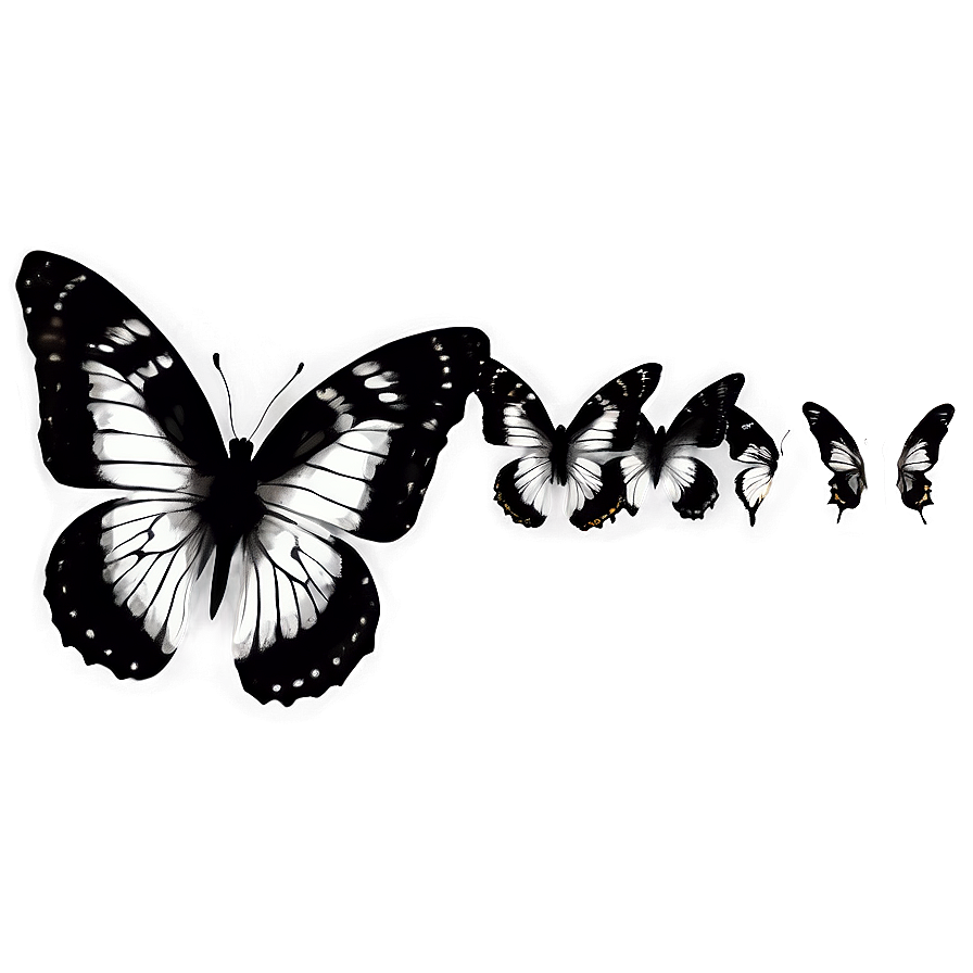 Monochrome Butterfly Graphic Png Jeo31