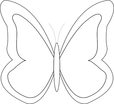 Monochrome Butterfly Silhouette PNG with transparent background