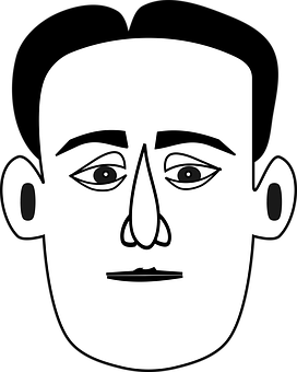 Monochrome Face Tear Drop PNG with transparent background