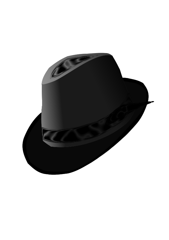 Monochrome Fedora Hat PNG with transparent background