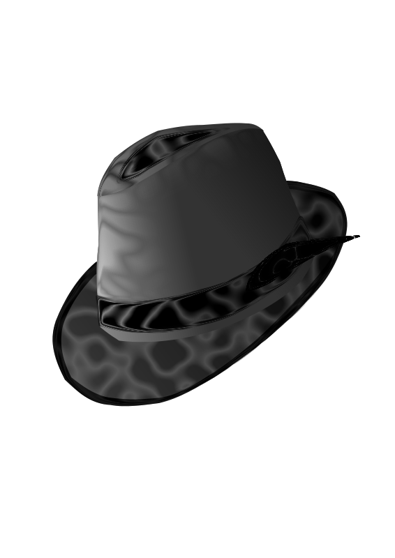 Monochrome Fedora Hat Shadow PNG image with a transparent background, free high-resolution download