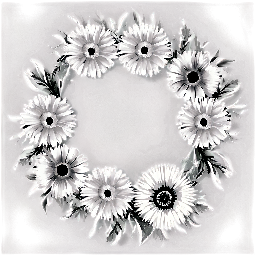 Monochrome Flower Circle Png Bnr