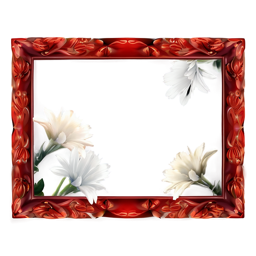 Monochrome Flower Frame Png 05252024