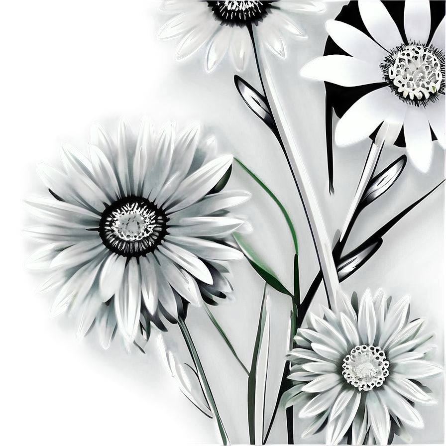 Monochrome Flower Outline Png 05252024