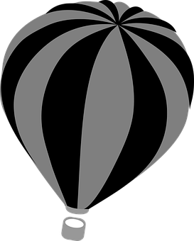 Monochrome Hot Air Balloon Graphic PNG with transparent background