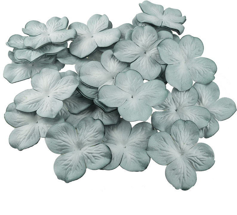 50 2-tone Cadet Blue Hydrangea Blooms - Artificial Flower, HD Png Download PNG with transparent background