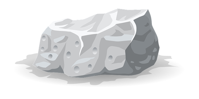 Monochrome Illustrated Rock PNG with transparent background
