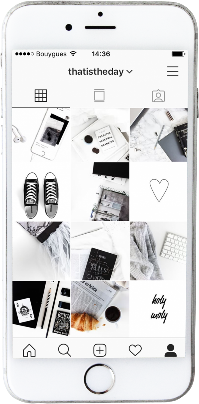 Monochrome_ Instagram_ Feed_ Preview PNG with transparent background