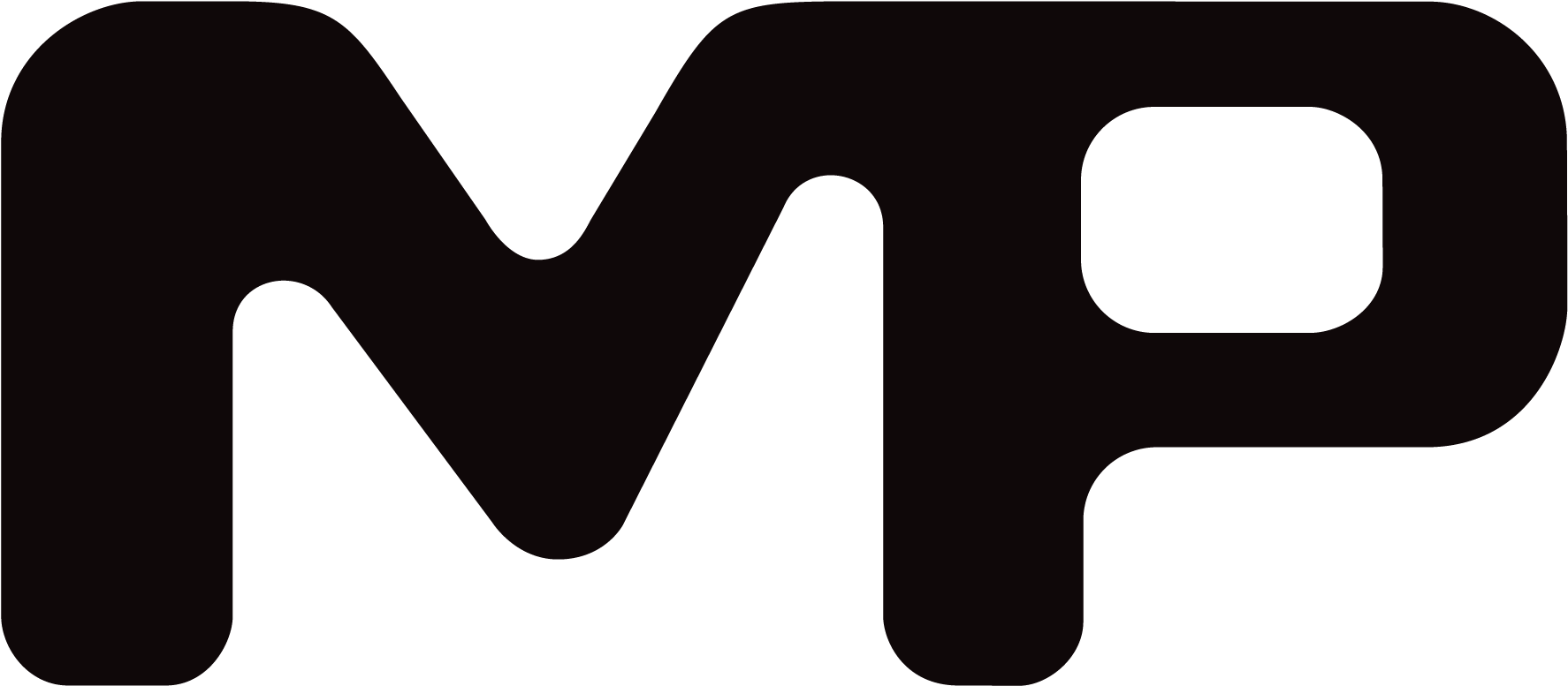 Monochrome M P Logo PNG with transparent background