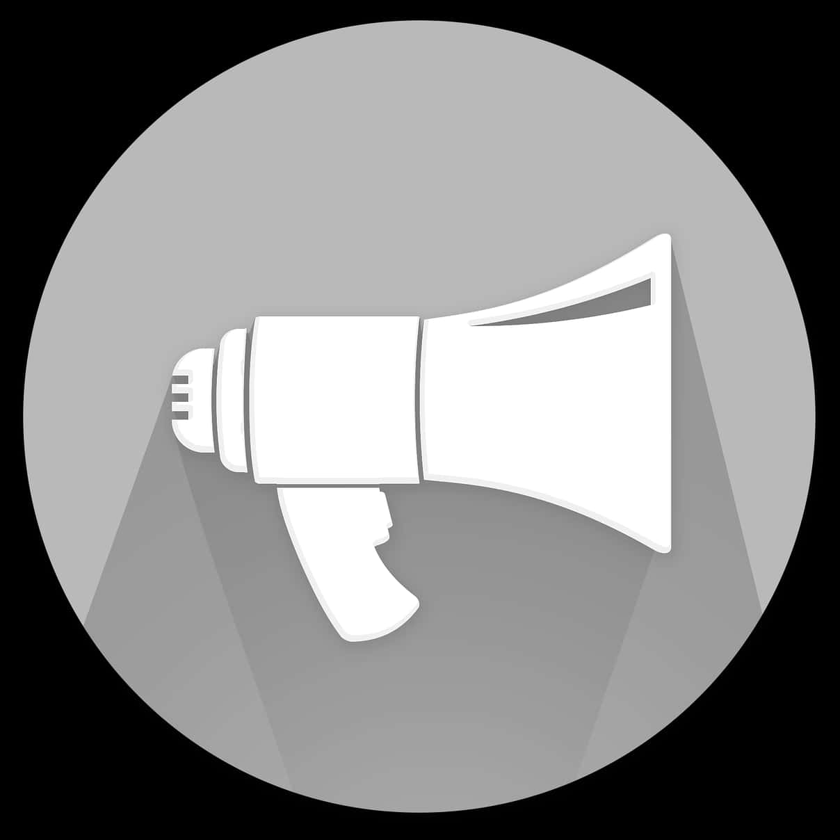 Monochrome Megaphone Icon