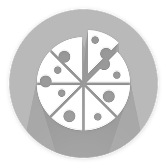 Monochrome Pizza Icon PNG with transparent background