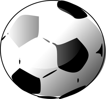 Monochrome Soccer Ball Shading PNG with transparent background
