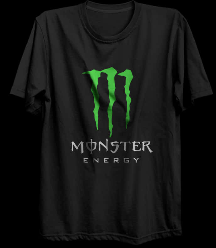 Monster Energy Logo Black T Shirt PNG image with a transparent background, free high-resolution download