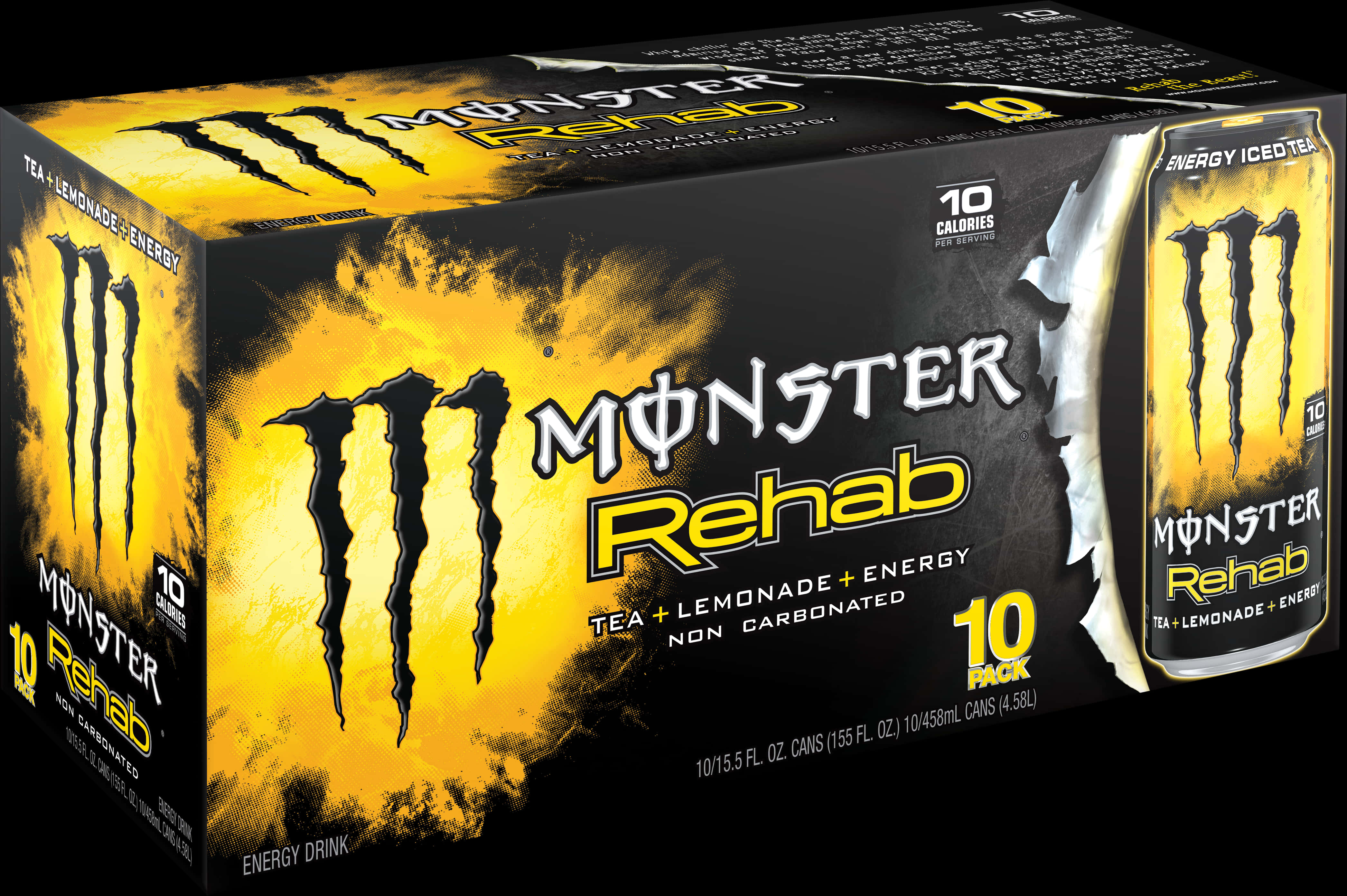 Monster Rehab Energy Drink Pack PNG image with a transparent background, free high-resolution download