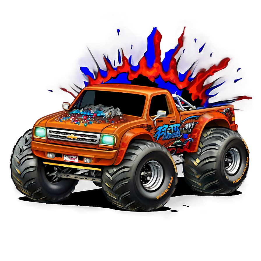 Monster Truck Explosion PNG acq PNG image with a transparent background, free high-resolution download