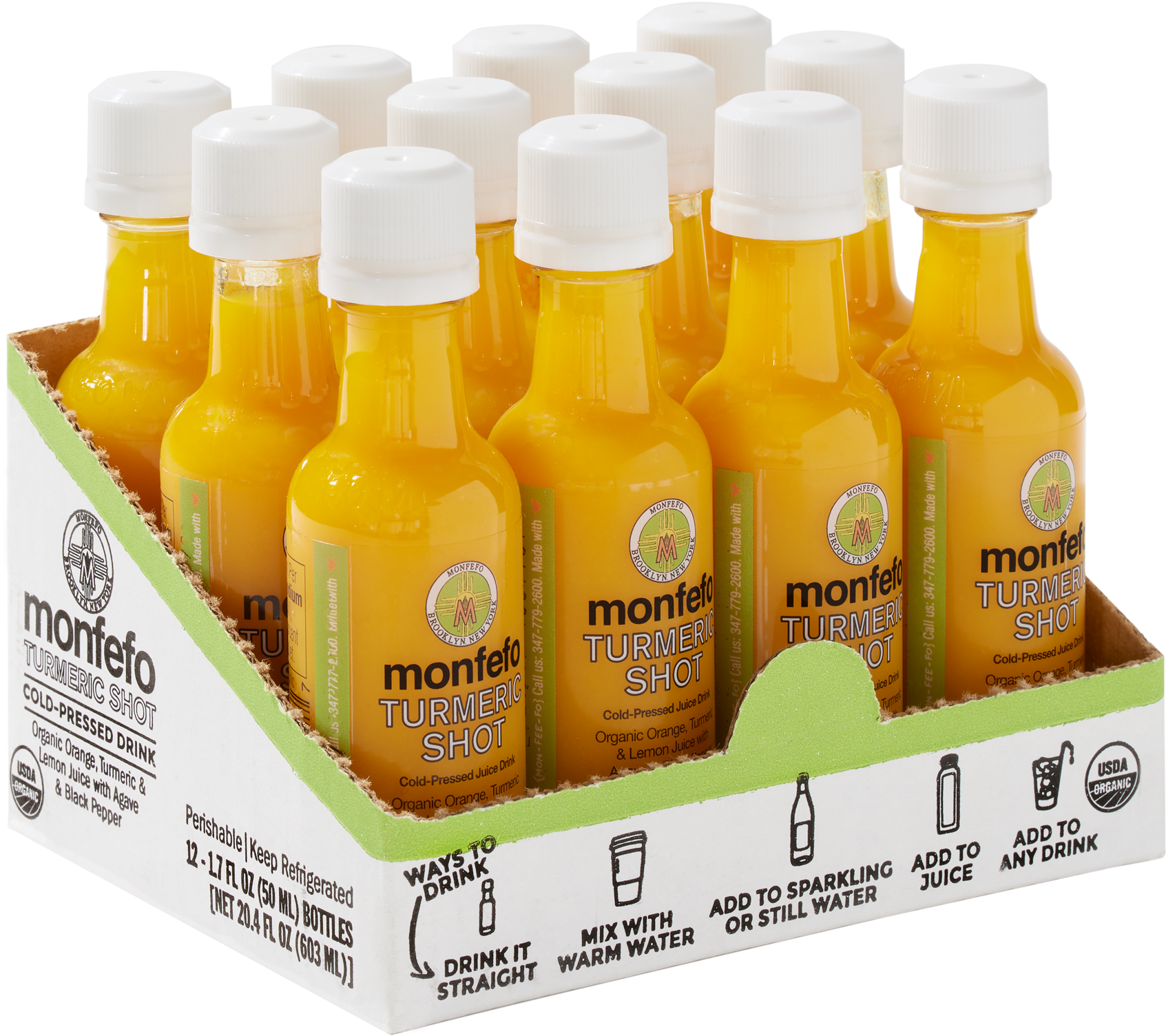 Montefo Organic Turmeric Shot Bottles