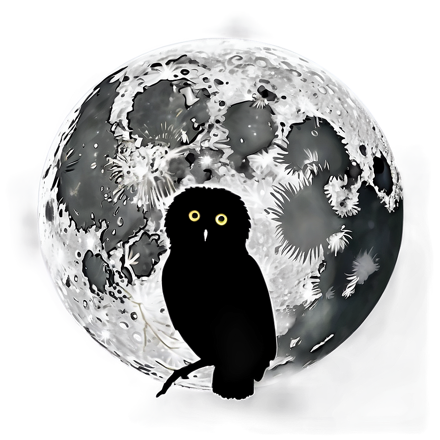 Moon And Owl Silhouette Png 38