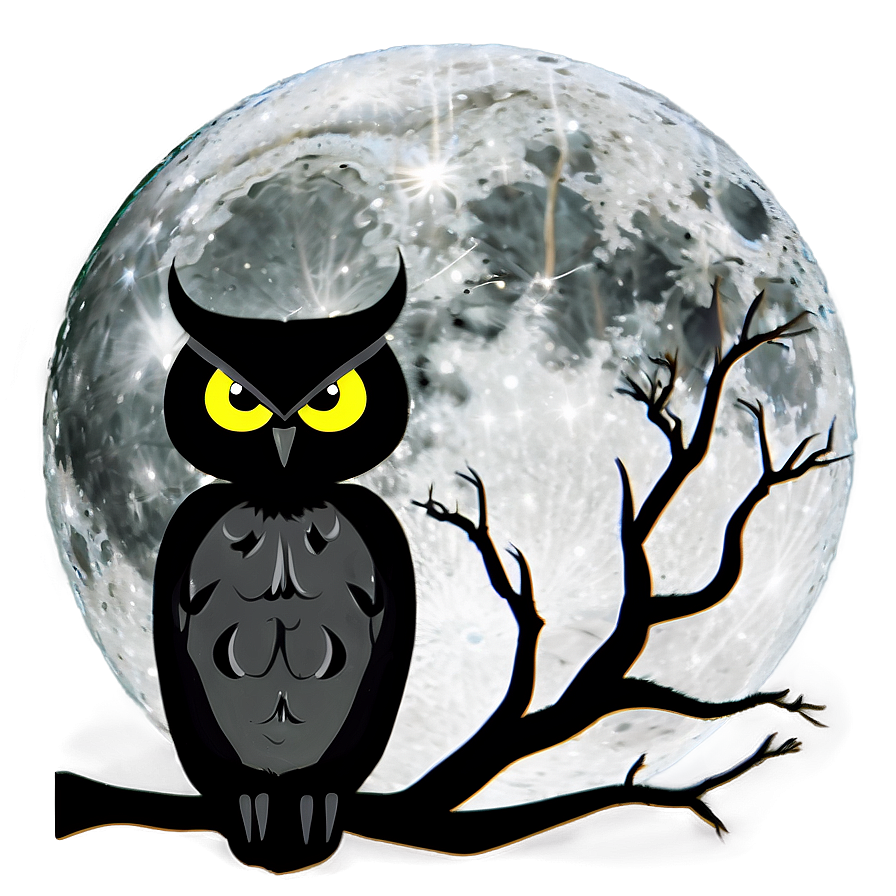 Moon And Owl Silhouette Png 92