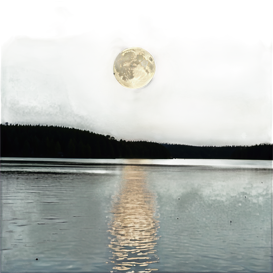 Moon Over Serene Lake Png 23