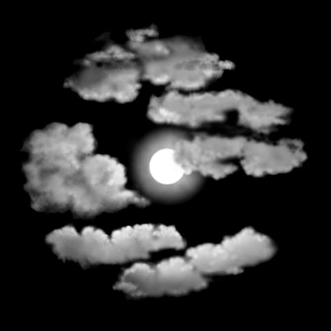 Moonlit Clouds Night Sky