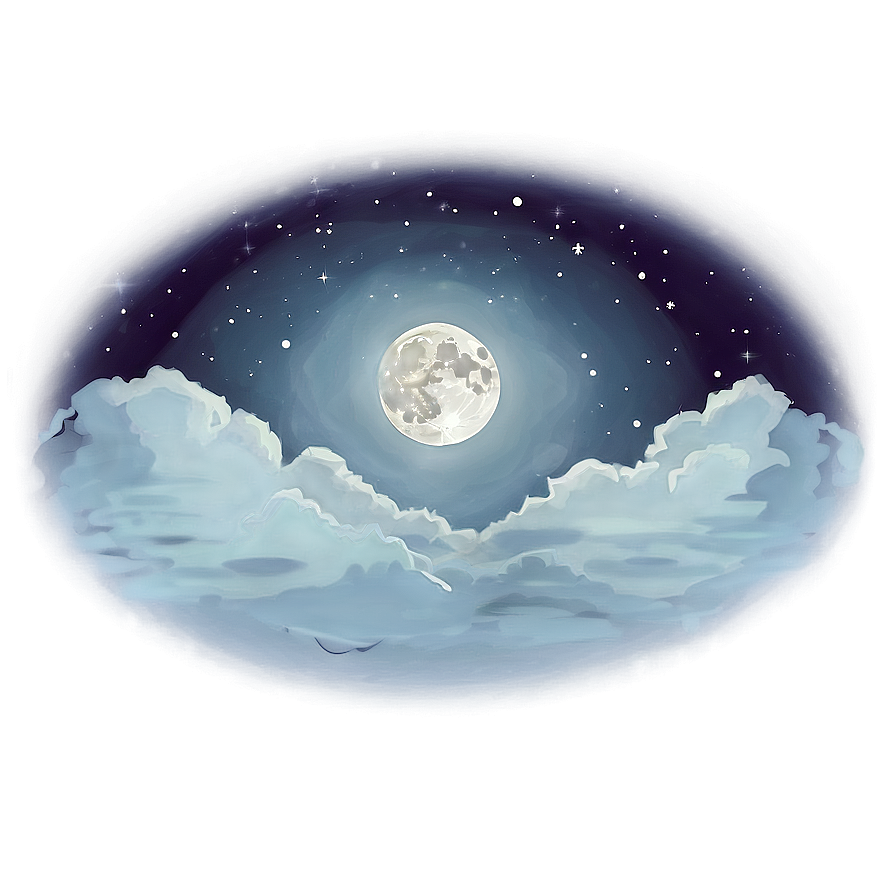 Moonlit Cloudy Night PNG 06252024 PNG with transparent background