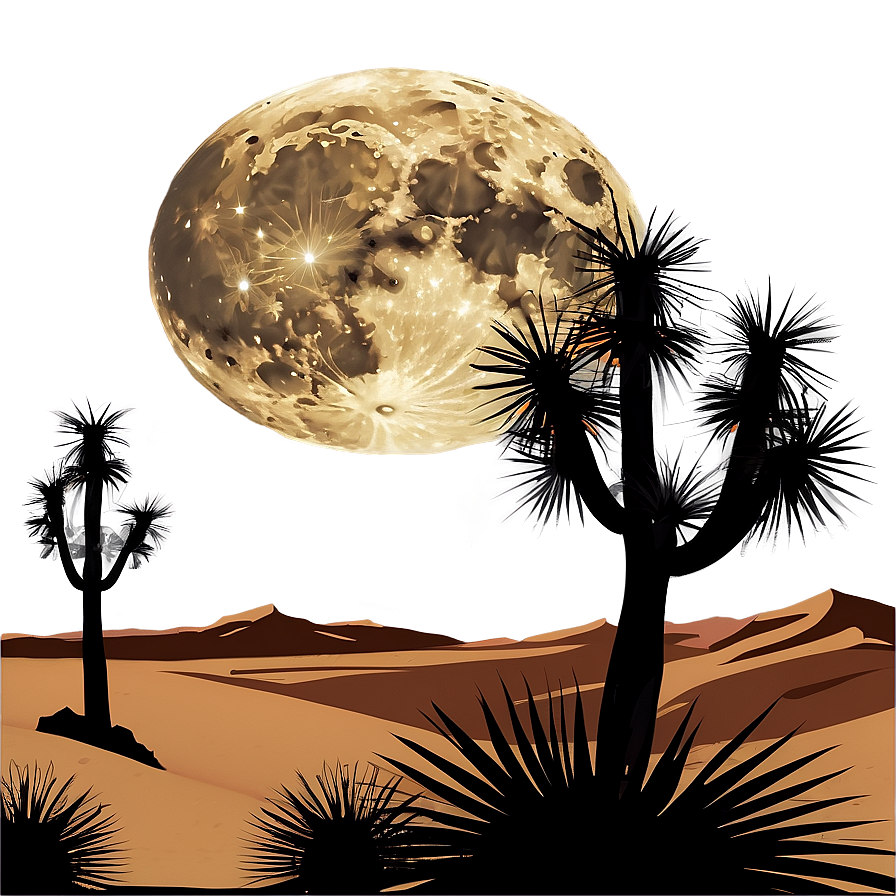 Moonlit Desert Landscape Png Vtn