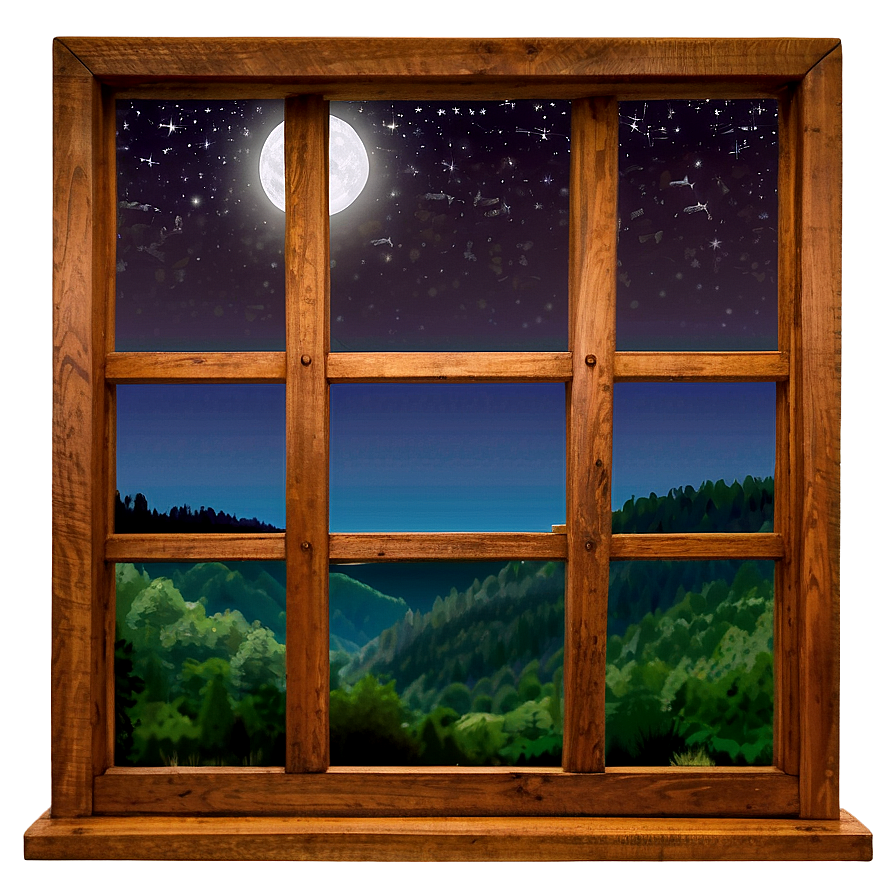 Moonlit Night Window Png Wpk