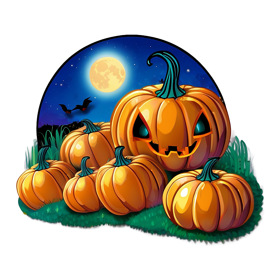 Moonlit Pumpkin Patch Field Png 06122024