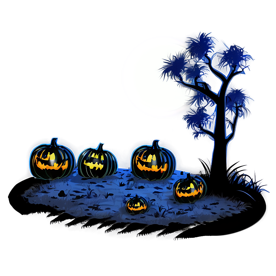 Moonlit Pumpkin Patch Field Png 66