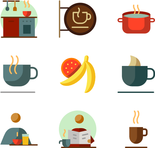 Icons Free Vector Coffee - Breakfast Icon Vector Png, Transparent Png PNG with transparent background
