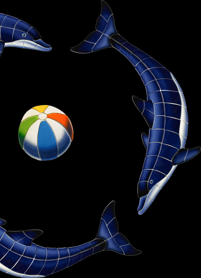 Mosaic Dolphinsand Beach Ball