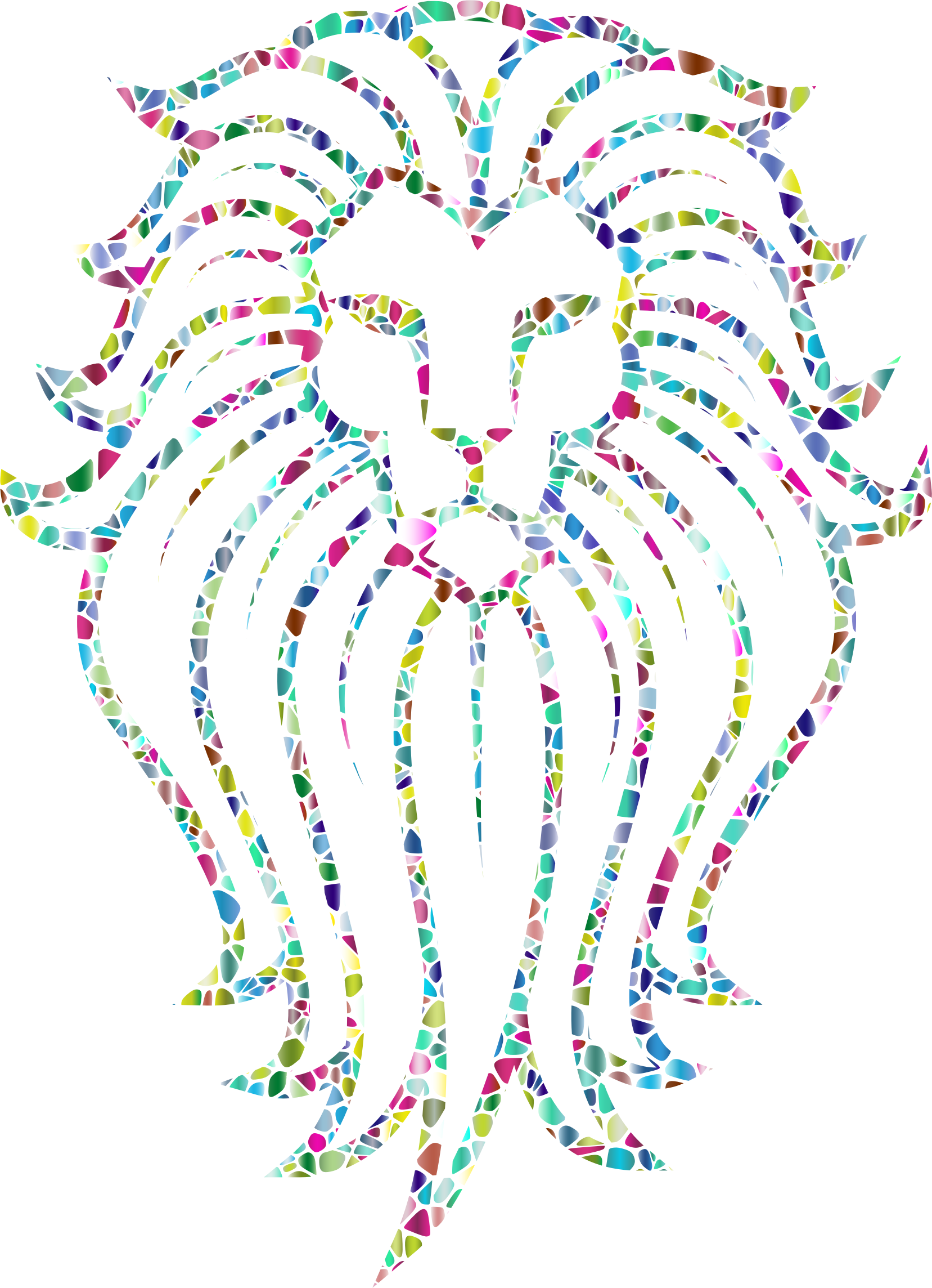 Mosaic Lion Tattoo Design