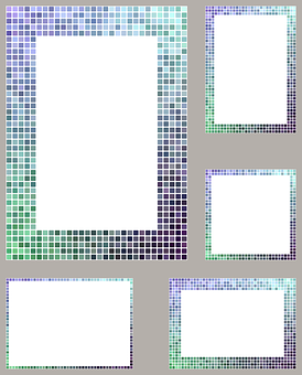 Mosaic Pattern Frames Collection PNG with transparent background