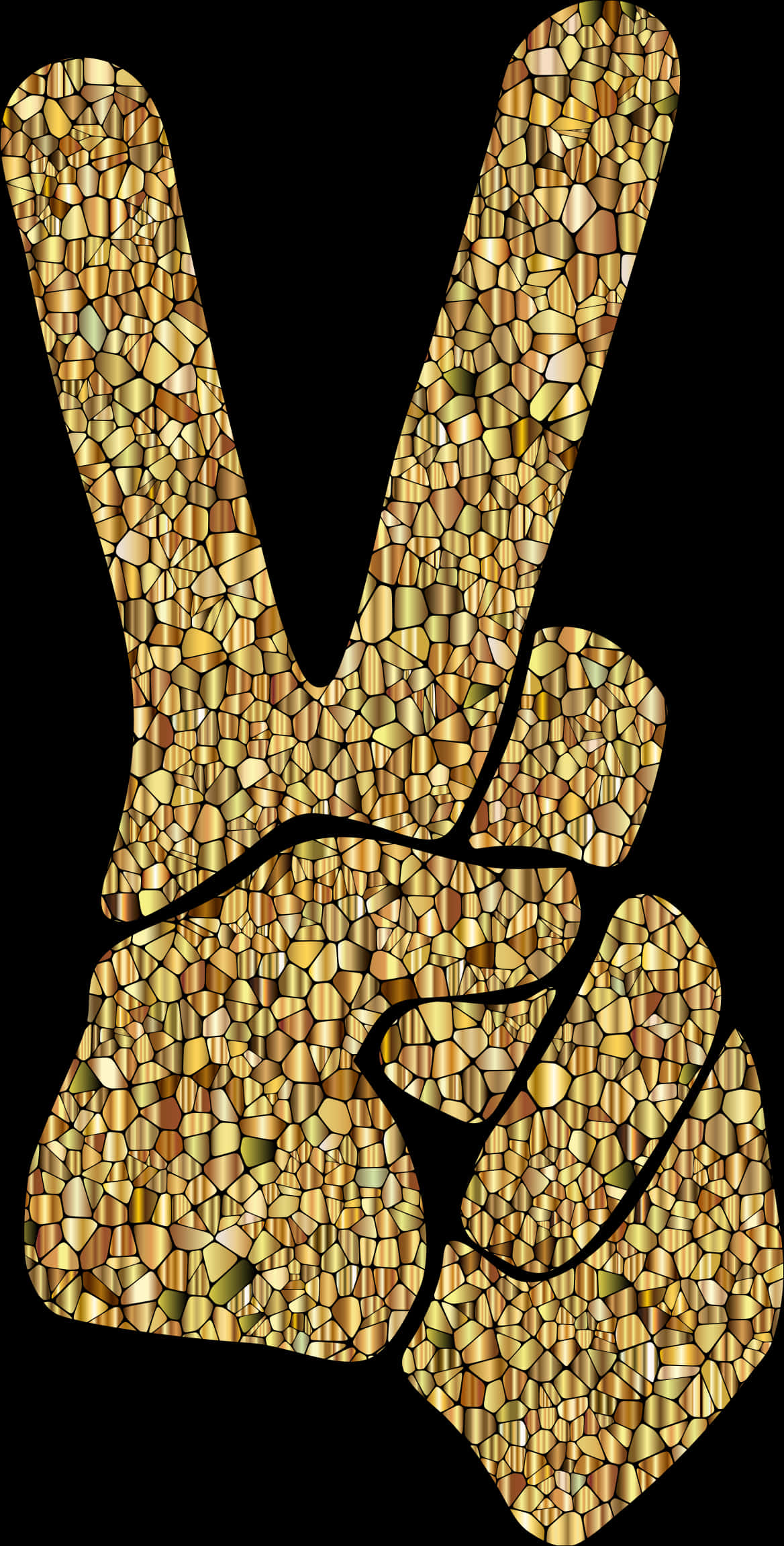 Mosaic Pattern Peace Sign PNG image with a transparent background, free high-resolution download
