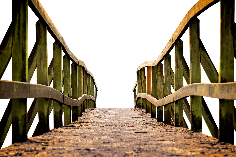 Mossy Wooden Bridge Path PNG with transparent background