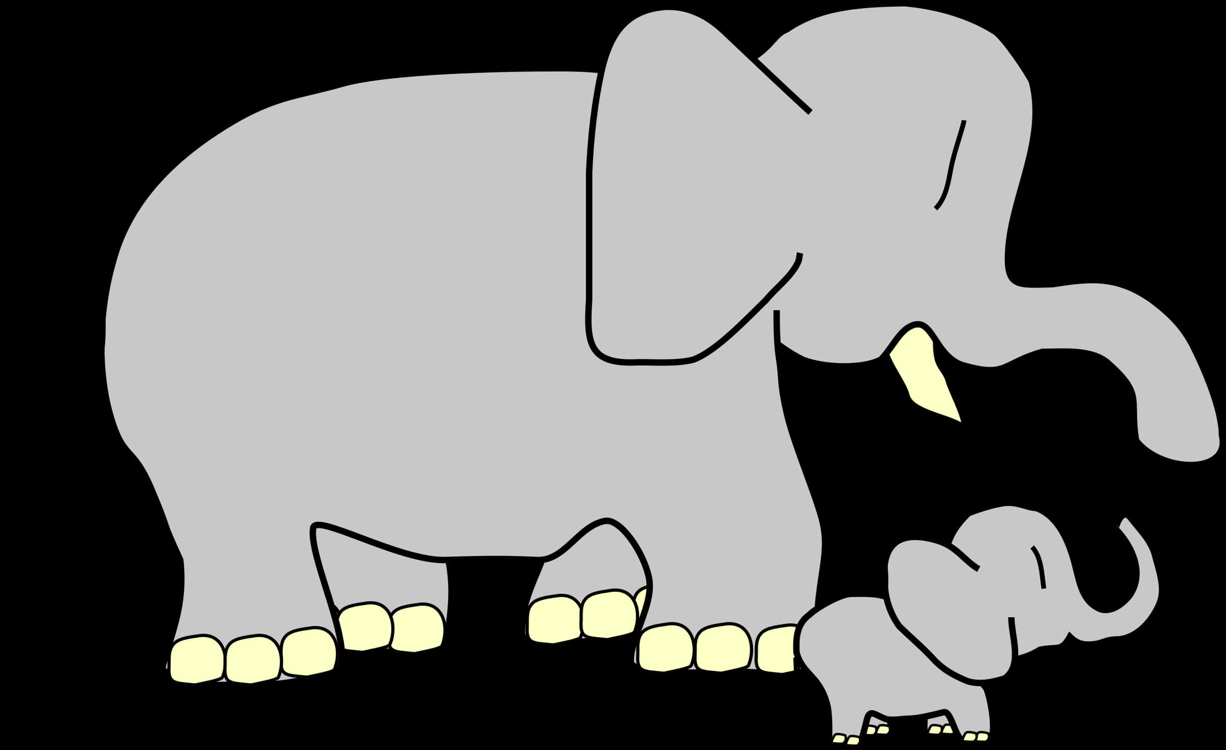 Mother_and_ Baby_ Elephant_ Vector